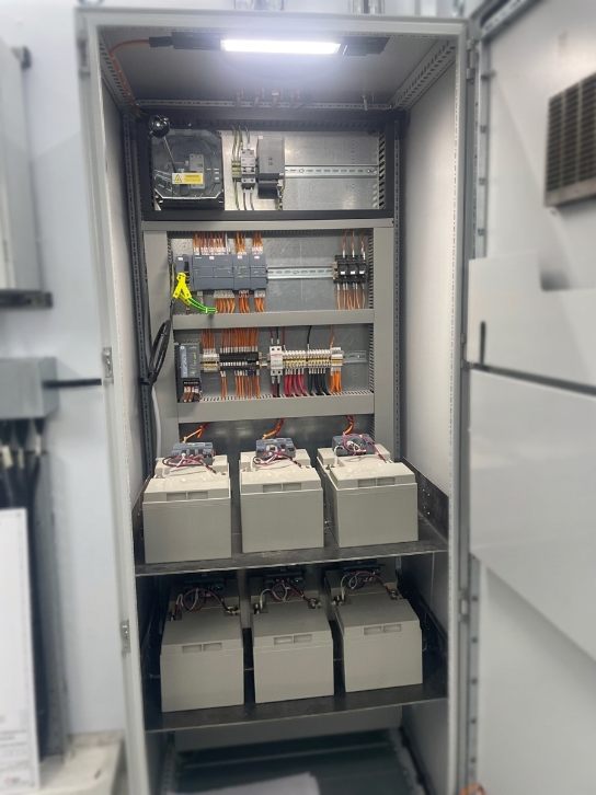 Control panel with UPS and battery backup for 72-hour Grid Code resilience